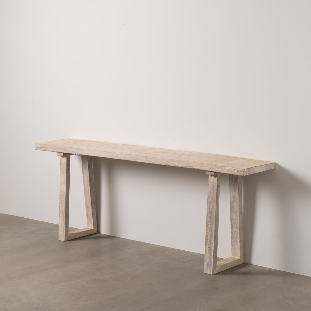 CONSOLA BLANCO ROZADO MADERA DE SUAR 210 X 40 X 80 CM