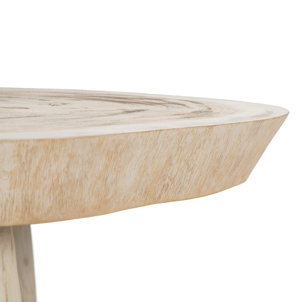 MESA CENTRO BLANCO ROZADO MADERA DE SUAR 100 X 70 X 45 CM