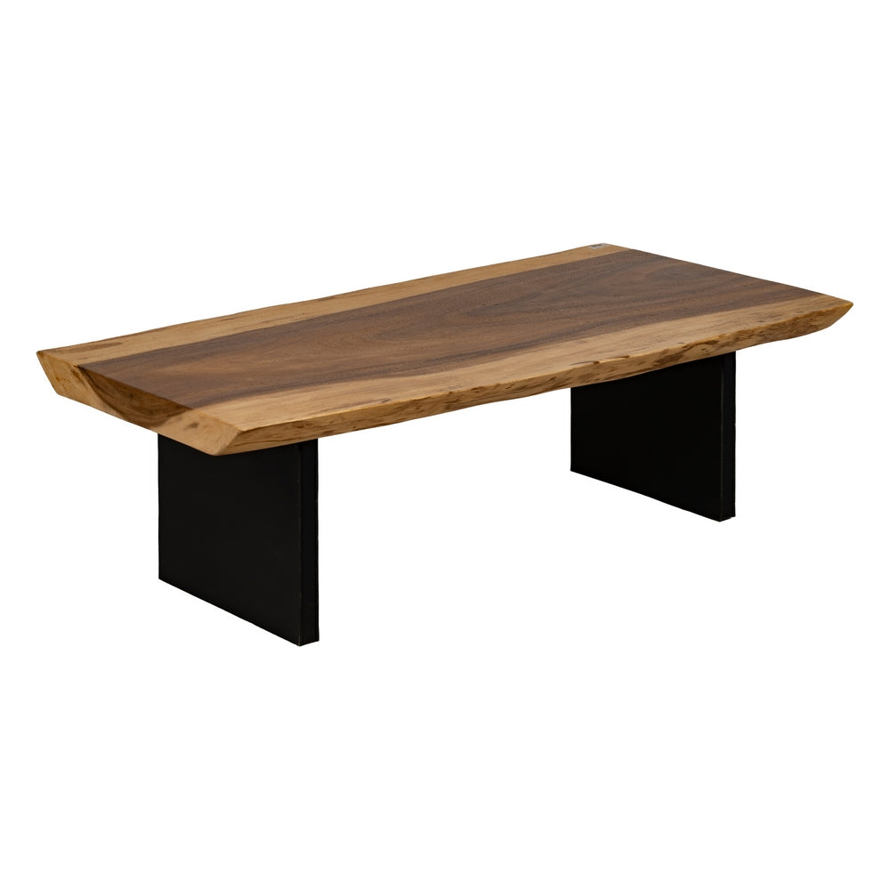 MESA CENTRO NATURAL MADERA-HIERRO SALÓN 150 X 70 X 45 CM