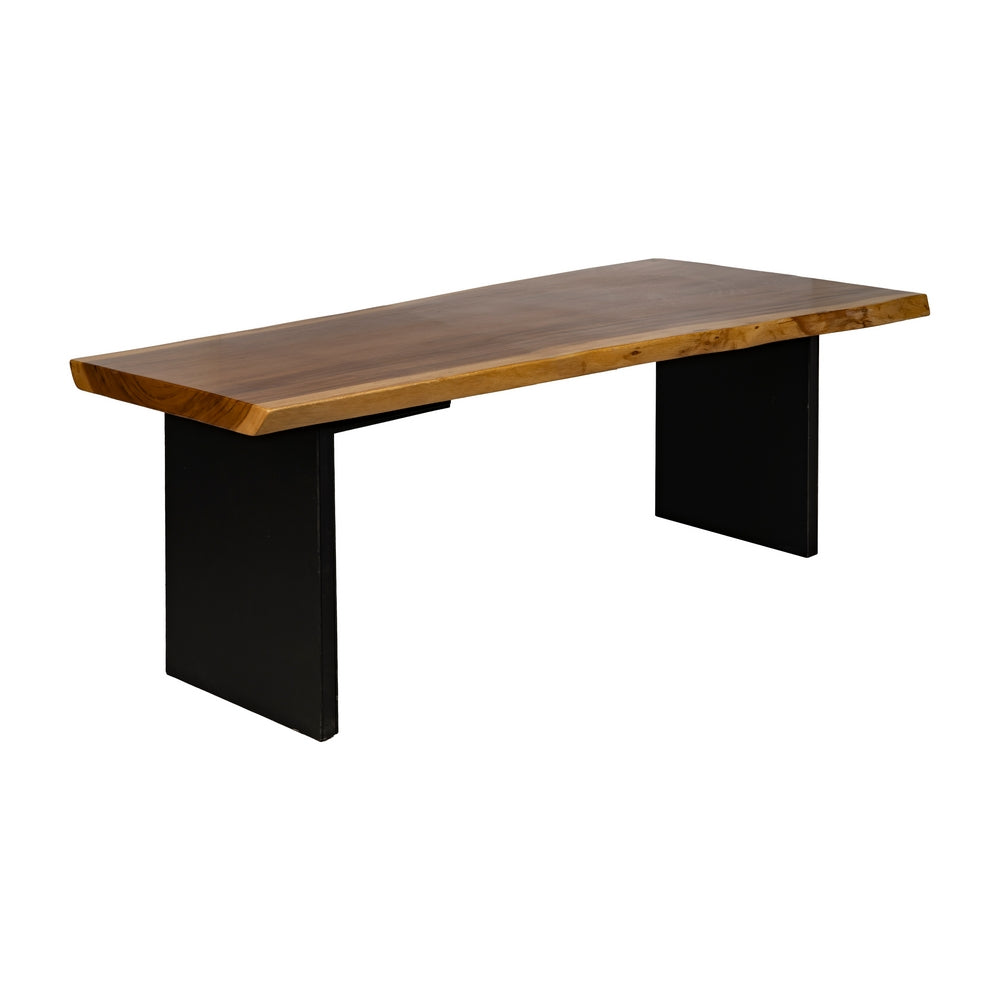 MESA COMEDOR NATURAL MADERA-HIERRO SALÓN 200 X 80 X 80 CM