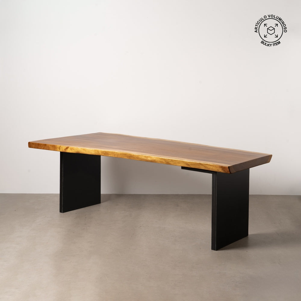 MESA COMEDOR NATURAL MADERA-HIERRO SAL�N 200 X 80 X 80 CM