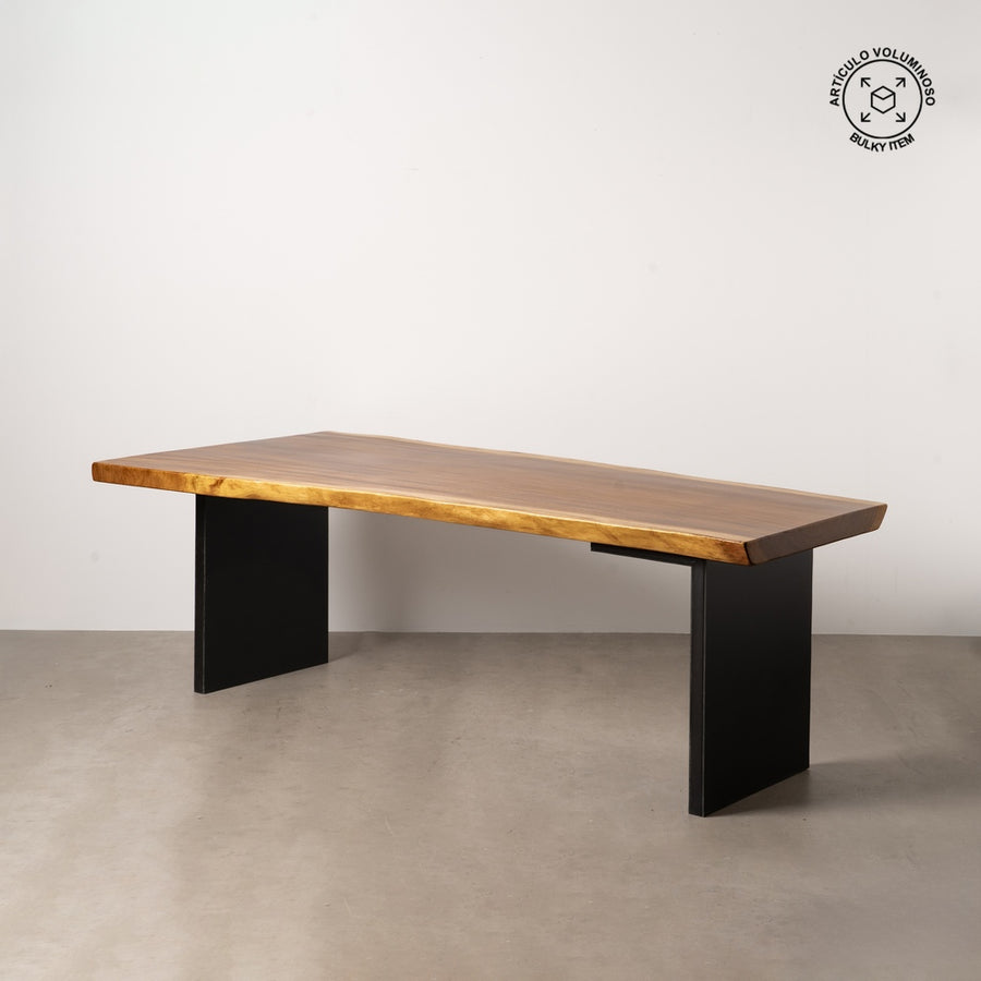 MESA COMEDOR NATURAL MADERA-HIERRO SALÓN 200 X 80 X 80 CM