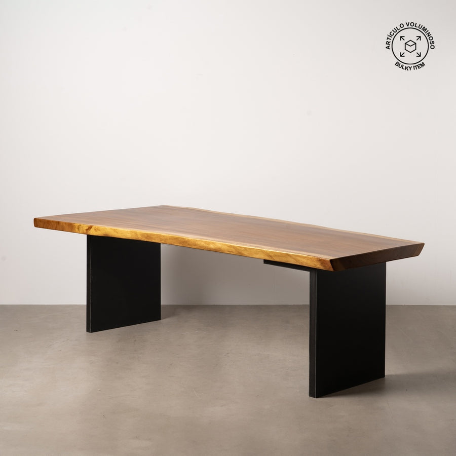 MESA COMEDOR NATURAL MADERA-HIERRO SALÓN 300 X 80 X 80 CM