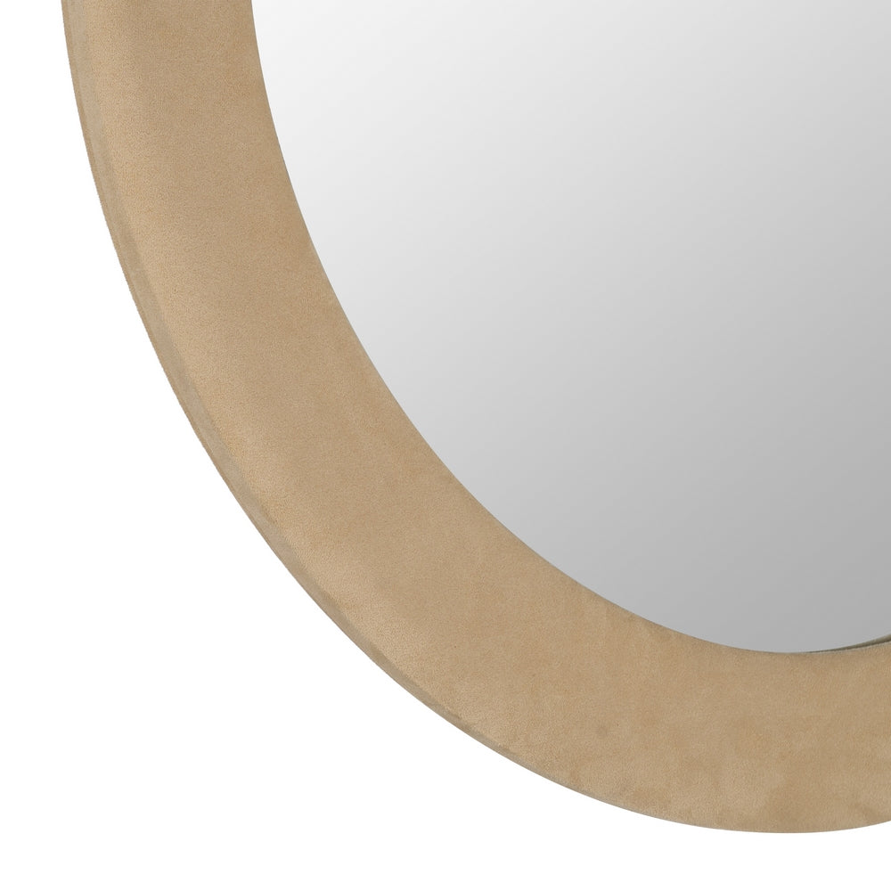 ESPEJO REDONDO BEIGE MDF-TEJIDO 100 X 4 X 100 CM
