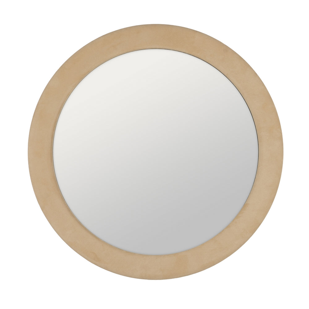 ESPEJO REDONDO BEIGE MDF-TEJIDO 100 X 4 X 100 CM