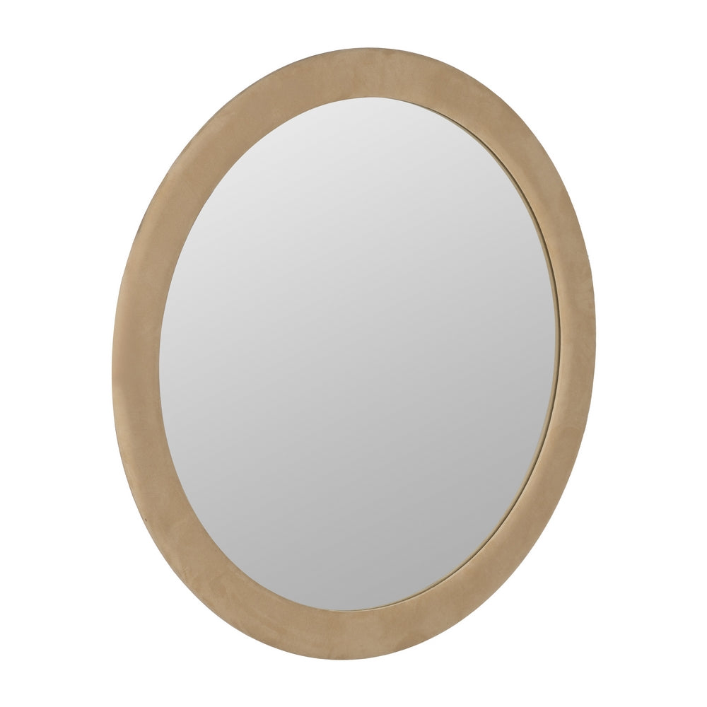 ESPEJO REDONDO BEIGE MDF-TEJIDO 120 X 4 X 120 CM