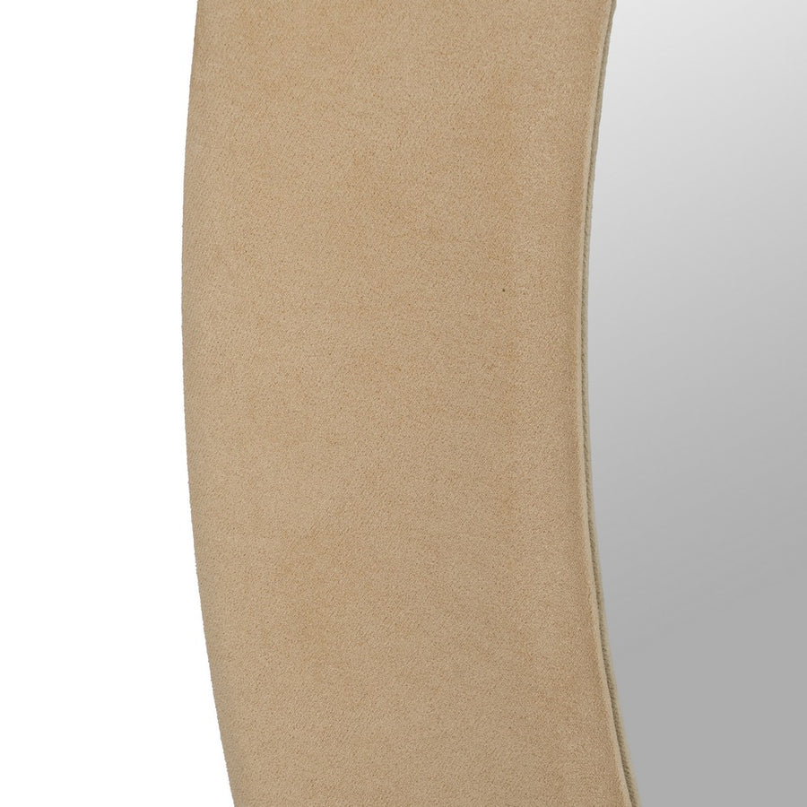 ROUND BEIGE MDF-FABRIC MIRROR 120 X 4 X 120 CM
