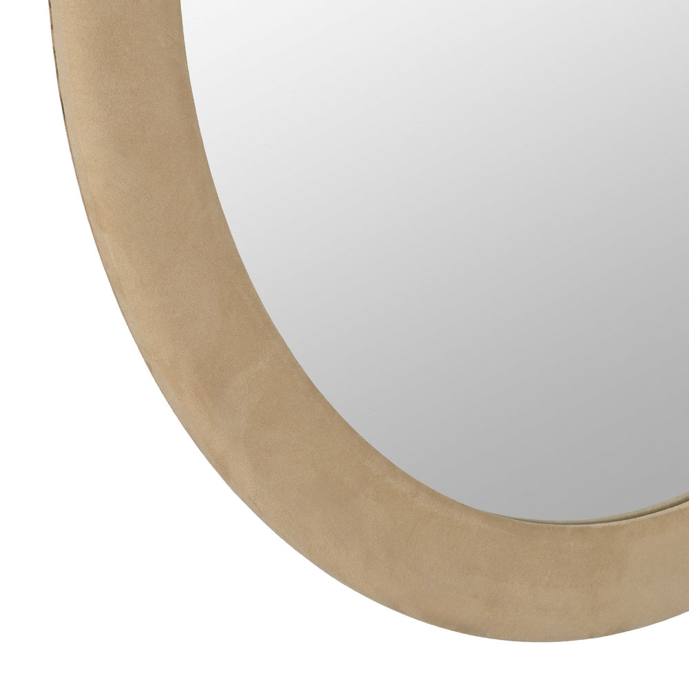 ESPEJO REDONDO BEIGE MDF-TEJIDO 120 X 4 X 120 CM