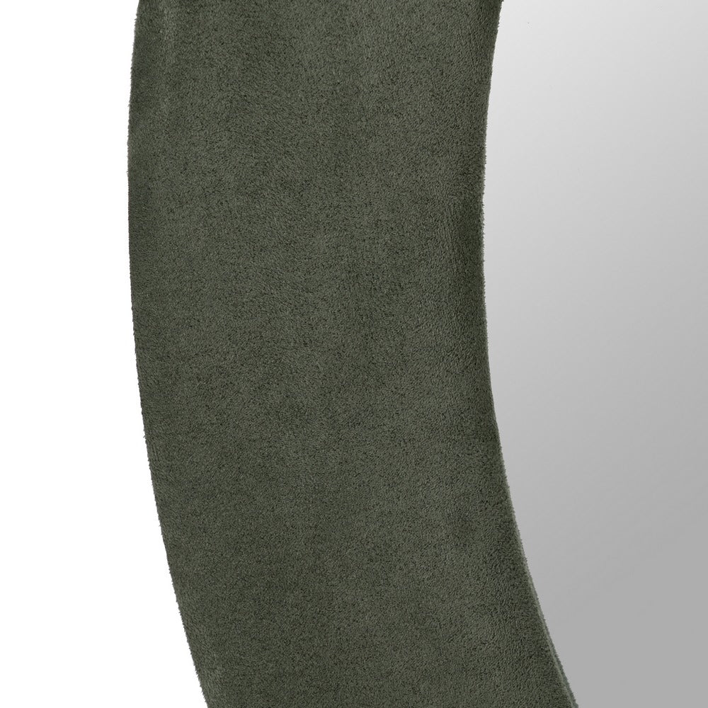 ESPEJO REDONDO VERDE MDF-TEJIDO 80 X 4 X 80 CM