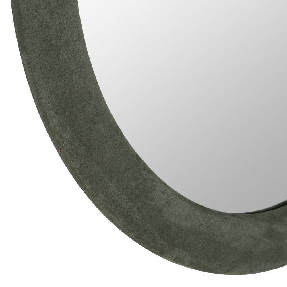 ESPEJO REDONDO VERDE MDF-TEJIDO 80 X 4 X 80 CM