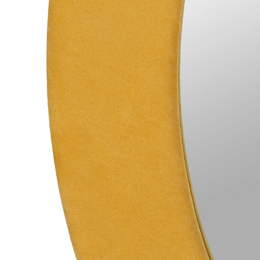 ESPEJO REDONDO MOSTAZA MDF-TEJIDO 100 X 4 X 100 CM