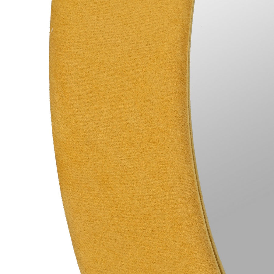 ESPEJO REDONDO MOSTAZA MDF-TEJIDO 120 X 4 X 120 CM