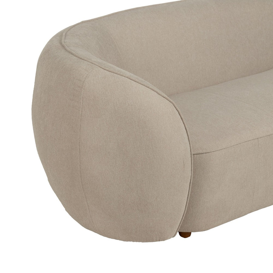 SOFÁ 3 PLAZAS BEIGE TEJIDO-MADERA 229 X 100 X 76 CM