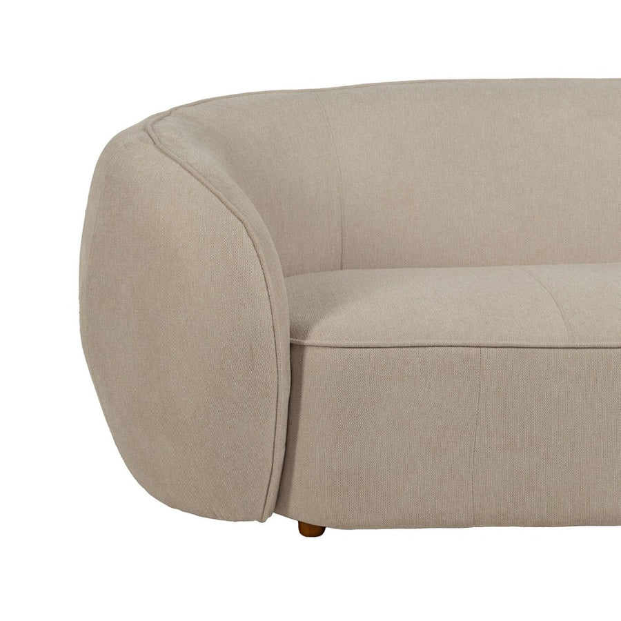 SOFÁ 3 PLAZAS BEIGE TEJIDO-MADERA 229 X 100 X 76 CM