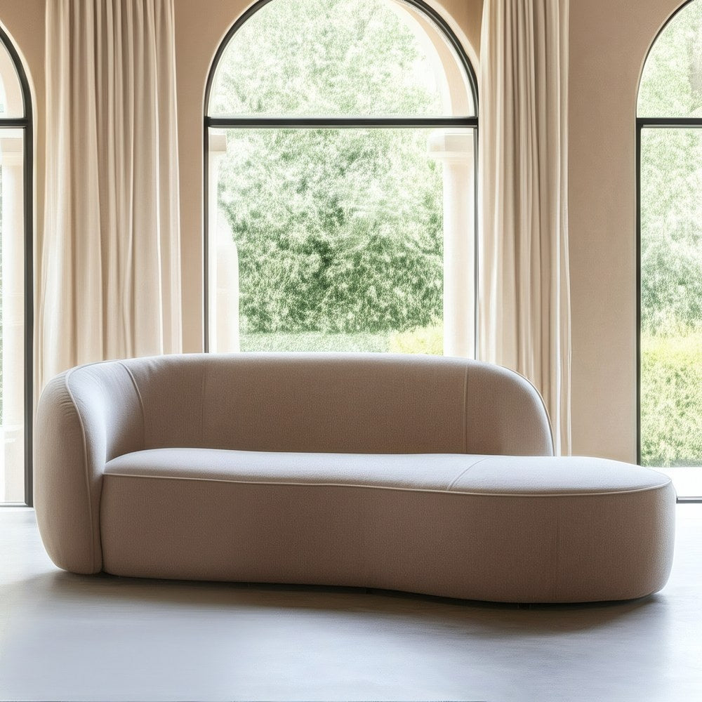 SOF� 3 PLAZAS BEIGE TEJIDO-MADERA 229 X 100 X 76 CM