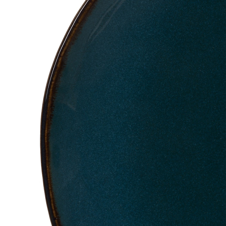 BLUE STONEWARE DINNER PLATE 26 X 26 X 3 CM