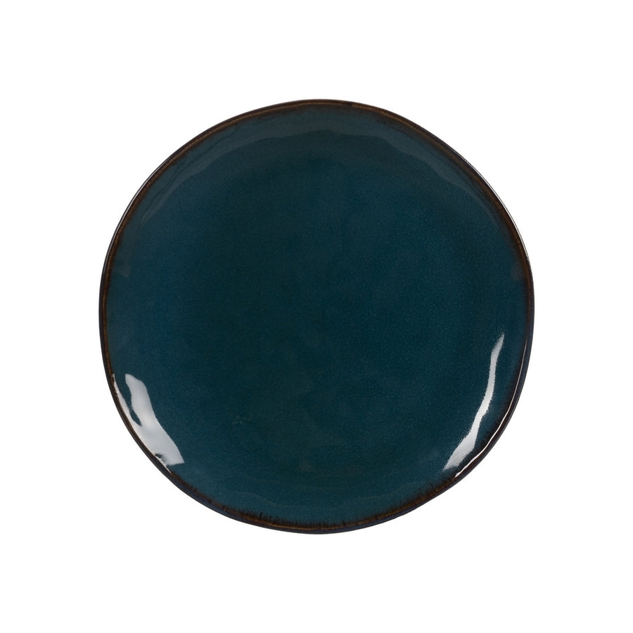 BLUE STONEWARE DINNER PLATE 26 X 26 X 3 CM