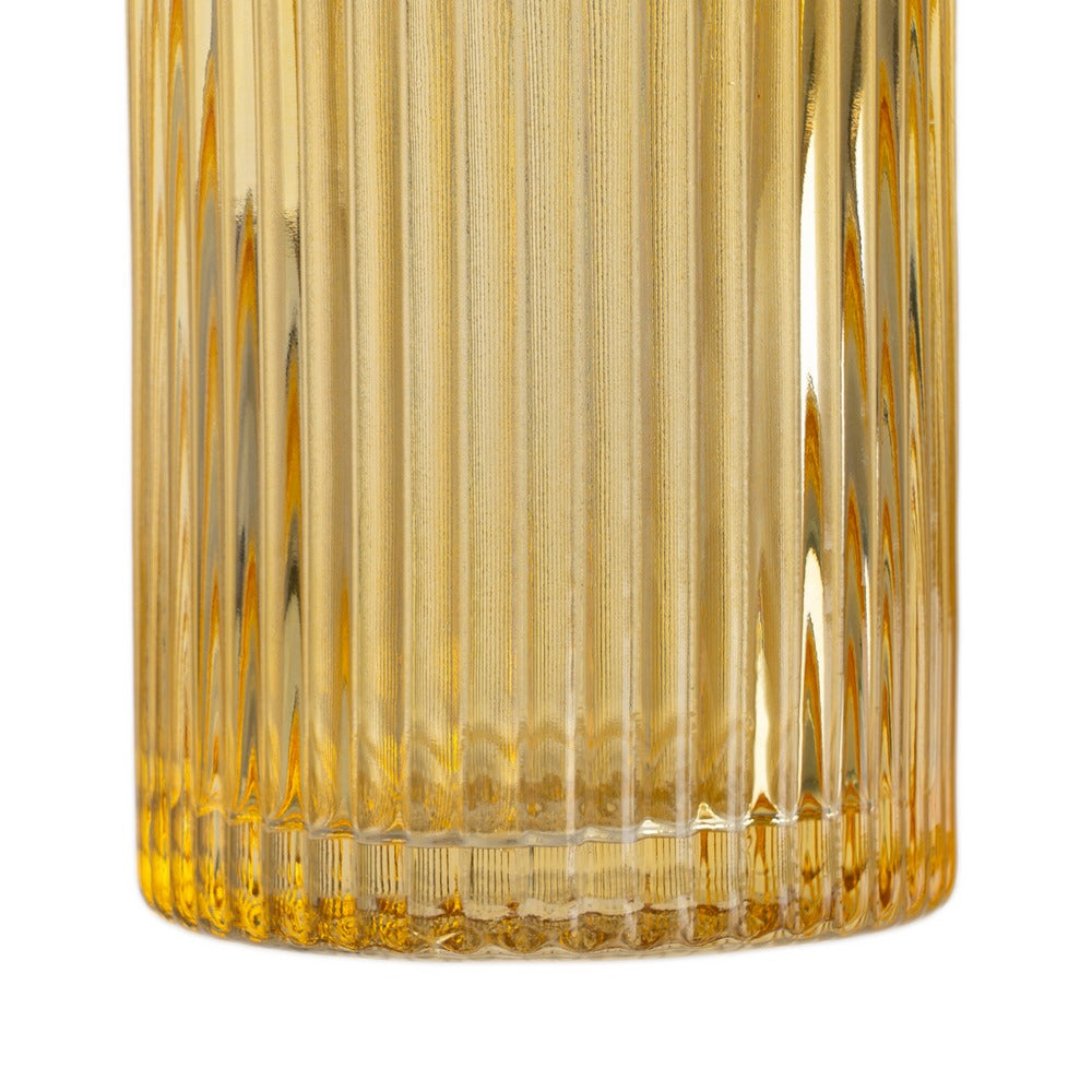 JARRÓN VERDE-AMARILLO CRISTAL DECORACIÓN 9,50 X 9,50 X 19,50