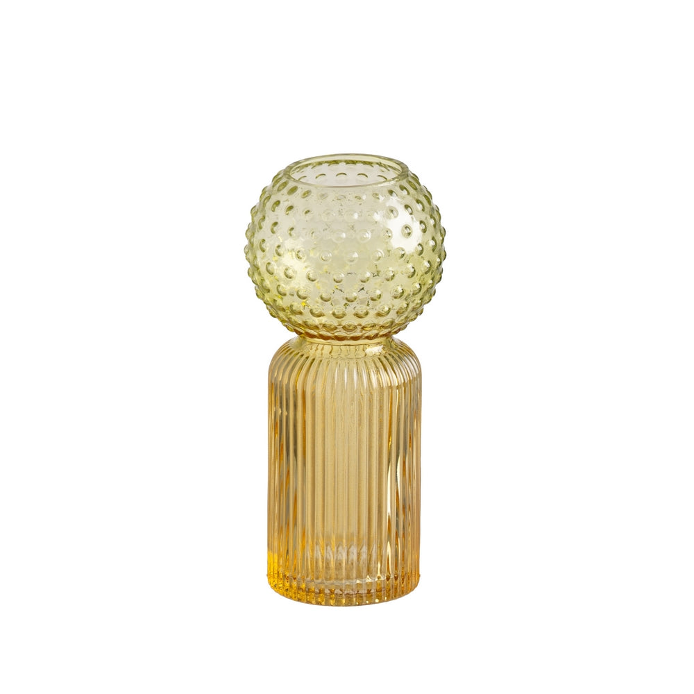 JARR�N VERDE-AMARILLO CRISTAL DECORACI�N 9,50 X 9,50 X 19,50