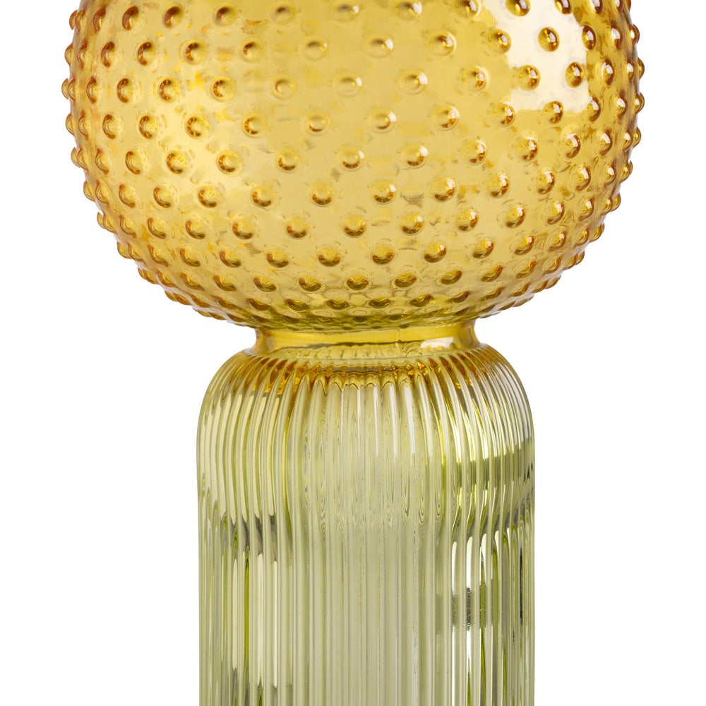 JARRÓN VERDE-AMARILLO CRISTAL DECORACIÓN 15,50 X 15,50 X 31