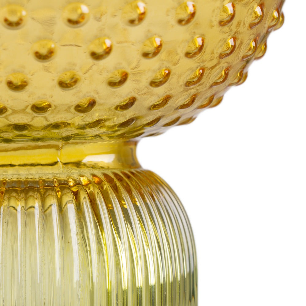 JARRÓN VERDE-AMARILLO CRISTAL DECORACIÓN 15,50 X 15,50 X 31