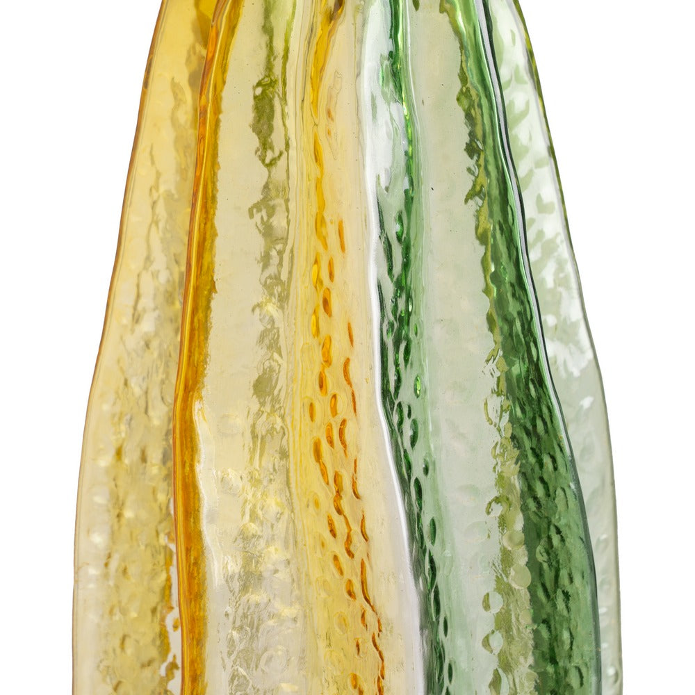 GREEN-YELLOW VASE GLASS DECORATION 13.50 X 13.50 X 30