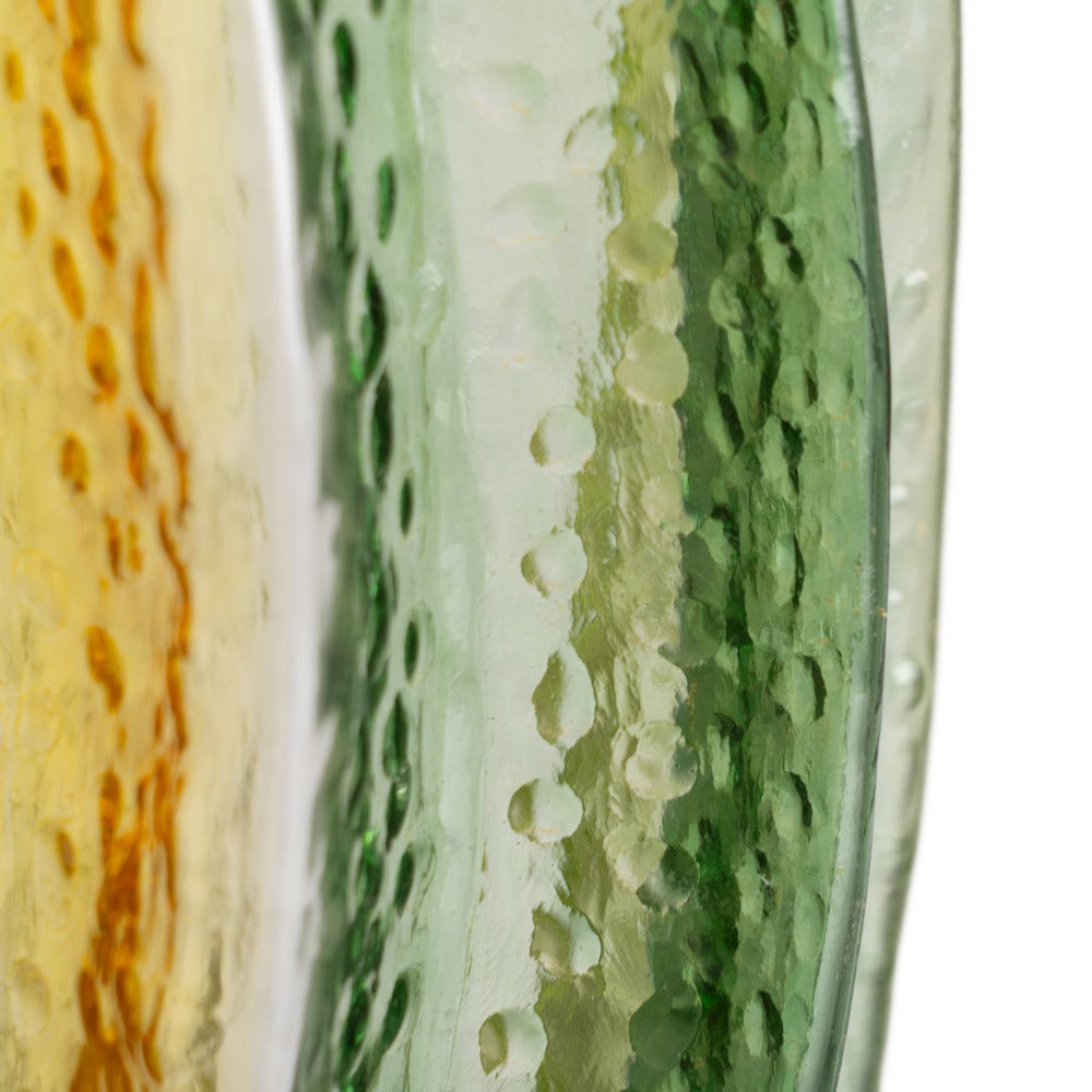 GREEN-YELLOW VASE GLASS DECORATION 13.50 X 13.50 X 30