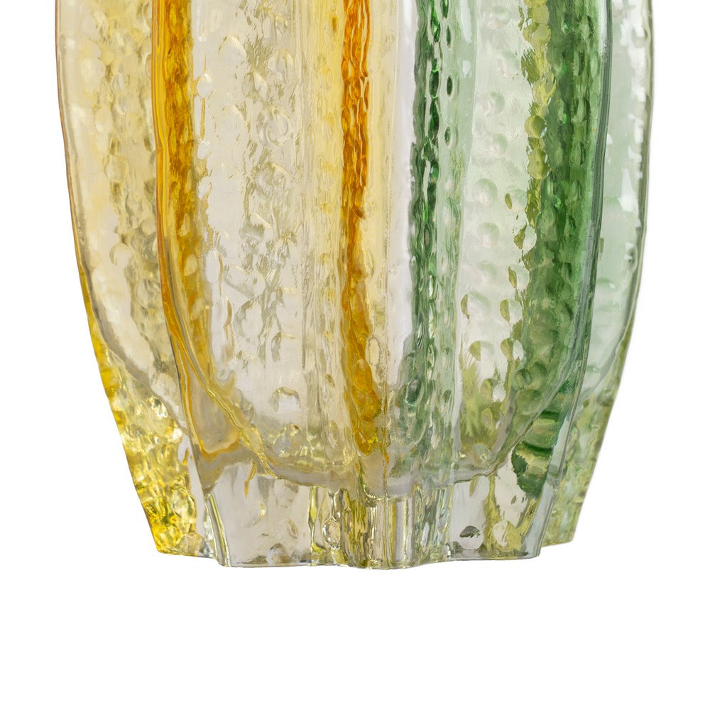 GREEN-YELLOW VASE GLASS DECORATION 13.50 X 13.50 X 30