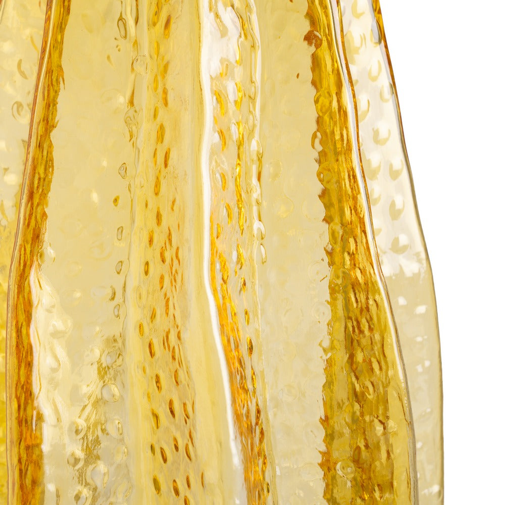JARRÓN AMARILLO CRISTAL DECORACIÓN 16 X 16 X 35 CM