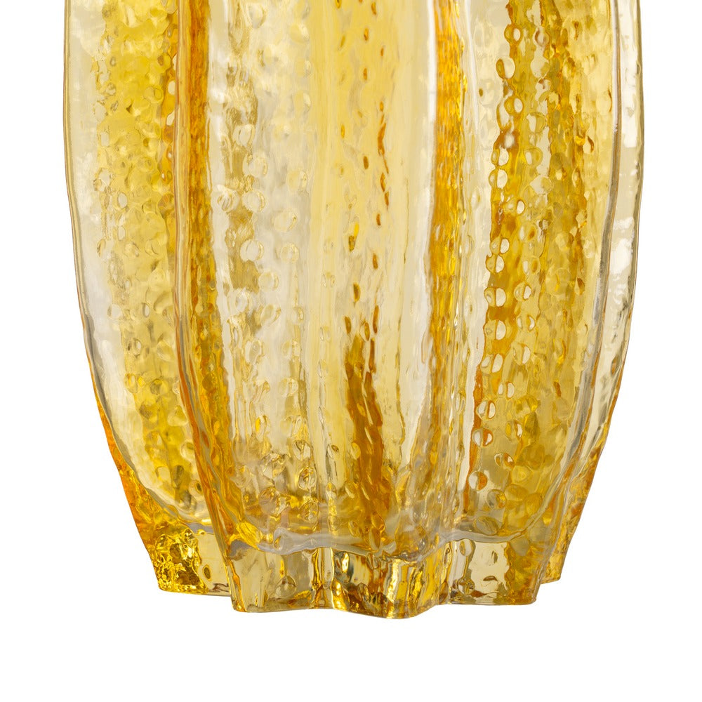 JARRÓN AMARILLO CRISTAL DECORACIÓN 16 X 16 X 35 CM