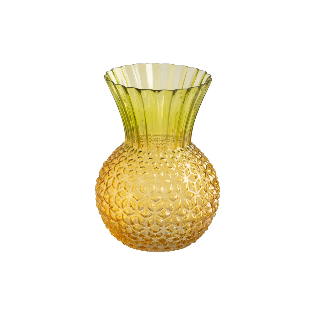 JARR�N PI�A VERDE-AMARILLO CRISTAL 17 X 17 X 22 CM