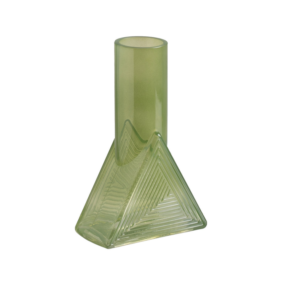 FIGURA BOTELLA VERDE-AMARILLO CRISTAL 16,80 X 16,80 X 33,50