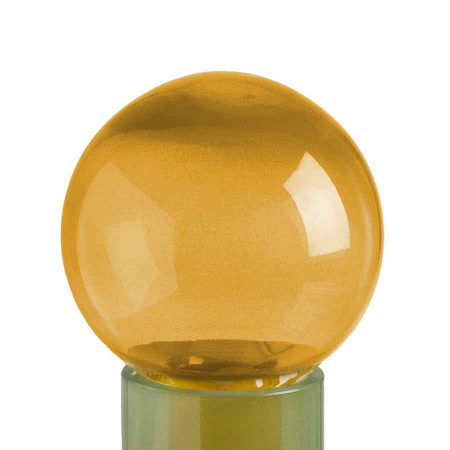 FIGURA BOTELLA VERDE-AMARILLO CRISTAL 16,80 X 16,80 X 33,50