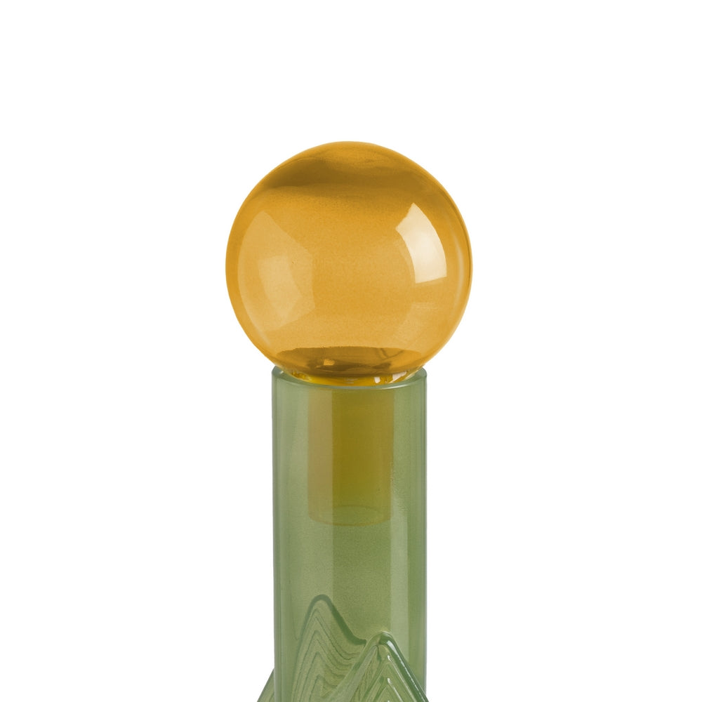 FIGURA BOTELLA VERDE-AMARILLO CRISTAL 16,80 X 16,80 X 33,50