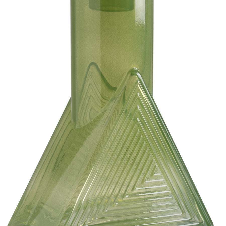 FIGURA BOTELLA VERDE-AMARILLO CRISTAL 16,80 X 16,80 X 33,50