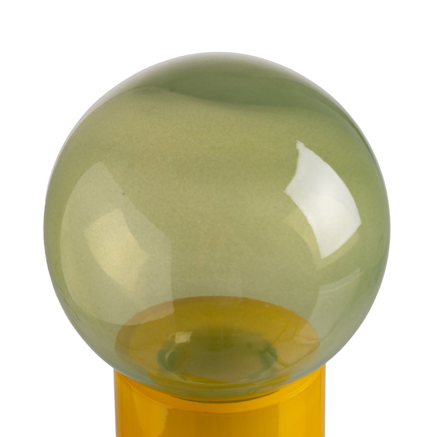 FIGURA BOTELLA VERDE-AMARILLO CRISTAL 15,80 X 15,80 X 33,50