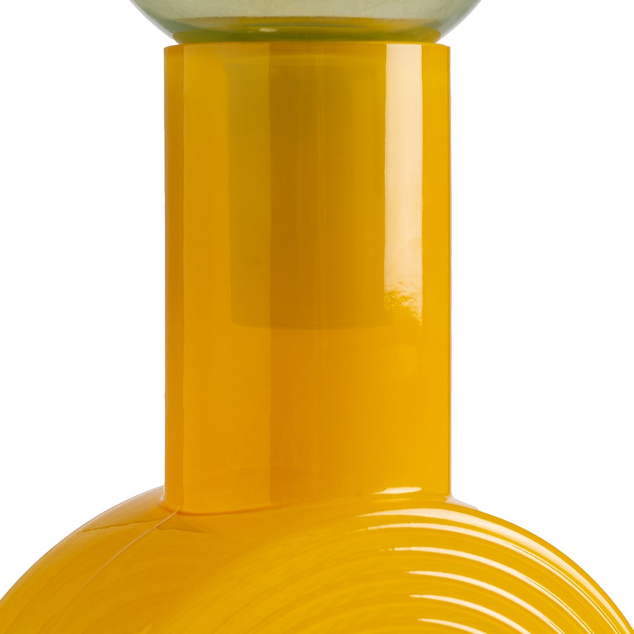 FIGURA BOTELLA VERDE-AMARILLO CRISTAL 15,80 X 15,80 X 33,50