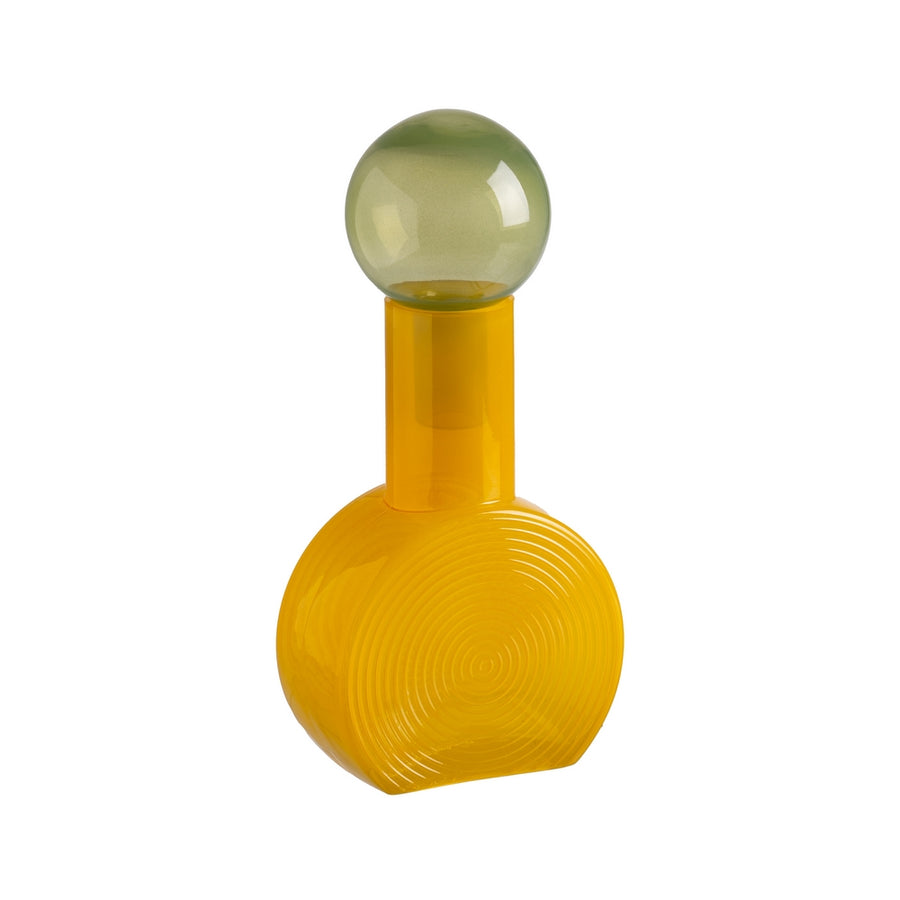 FIGURA BOTELLA VERDE-AMARILLO CRISTAL 15,80 X 15,80 X 33,50