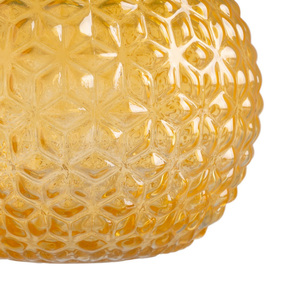 GREEN-YELLOW PINEAPPLE VASE GLASS 20 X 20 X 27.50 CM