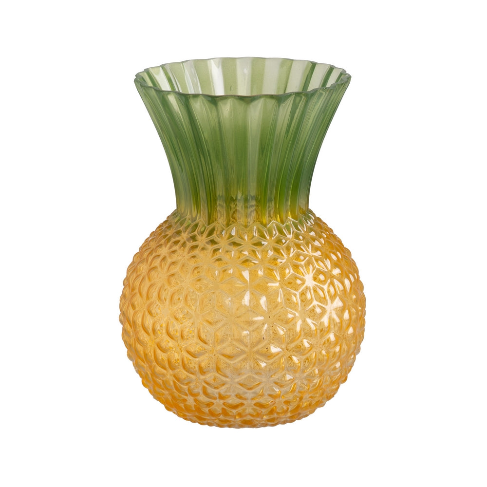 JARR�N PI�A VERDE-AMARILLO CRISTAL 20 X 20 X 27,50 CM