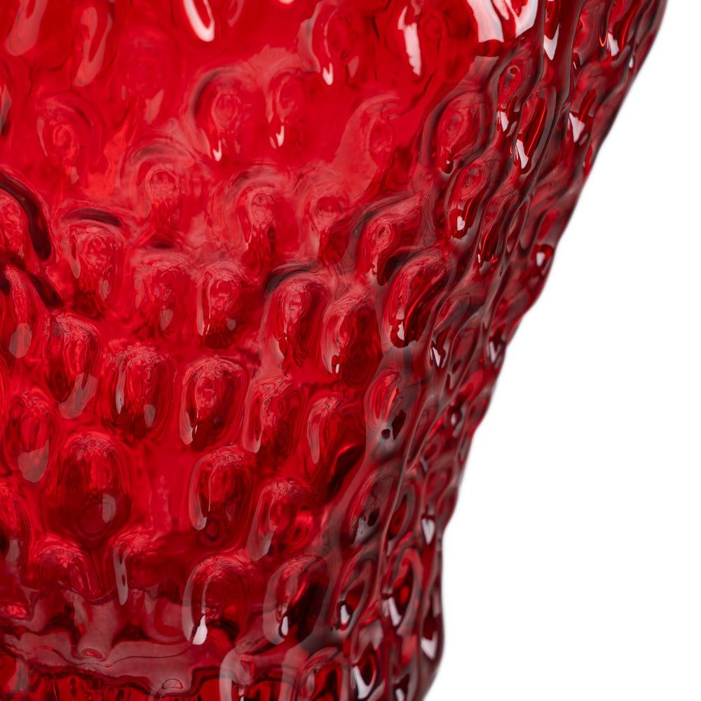 RED STRAWBERRY VASE CRYSTAL DECORATION 16 X 16 X 17 CM