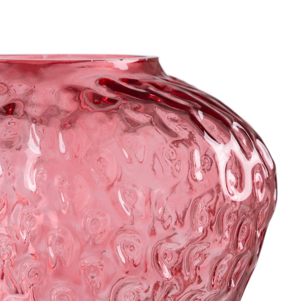 STRAWBERRY RED VASE GLASS DECORATION 20 X 20 X 21 CM