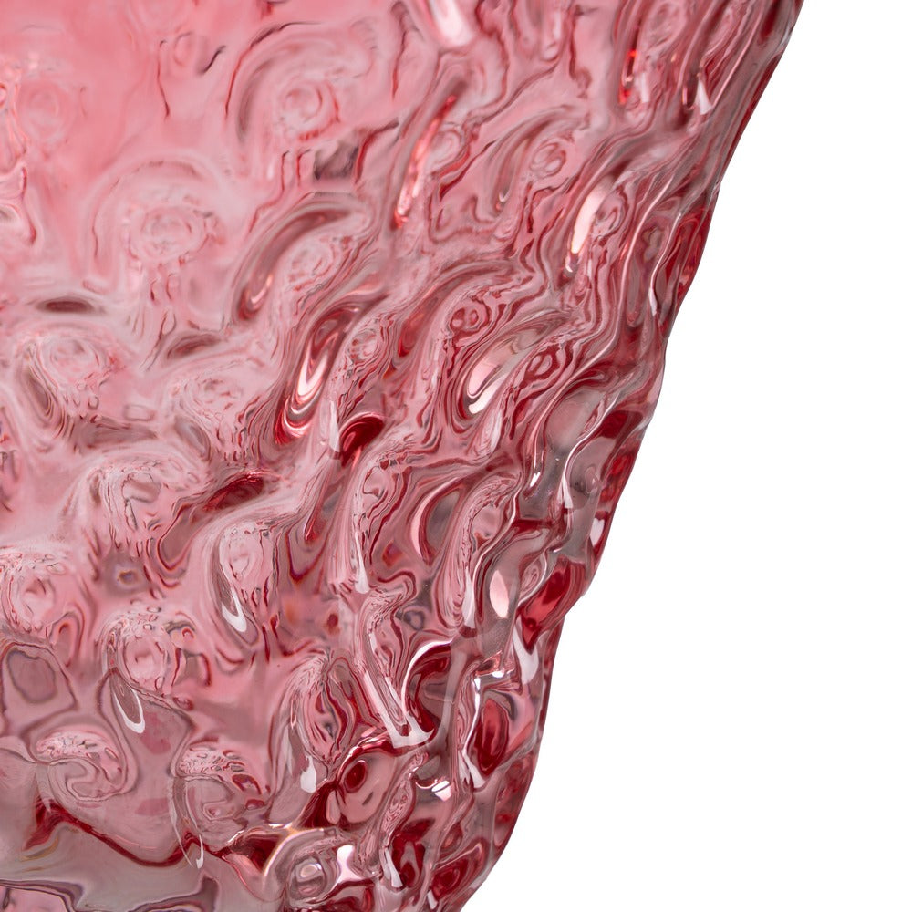 STRAWBERRY RED VASE GLASS DECORATION 20 X 20 X 21 CM