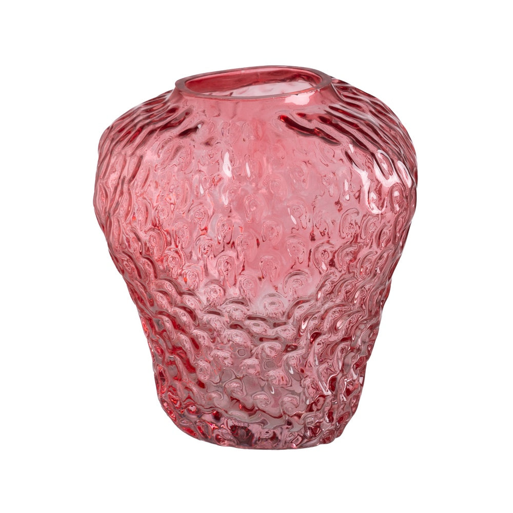 JARR�N FRESA ROJO CRISTAL DECORACI�N 20 X 20 X 21 CM