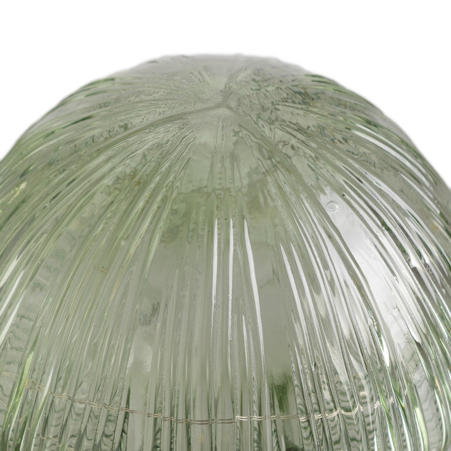 LIGHT-UP FIGURINE GREEN MUSHROOM GLASS 12.50 X 12.50 X 15 CM
