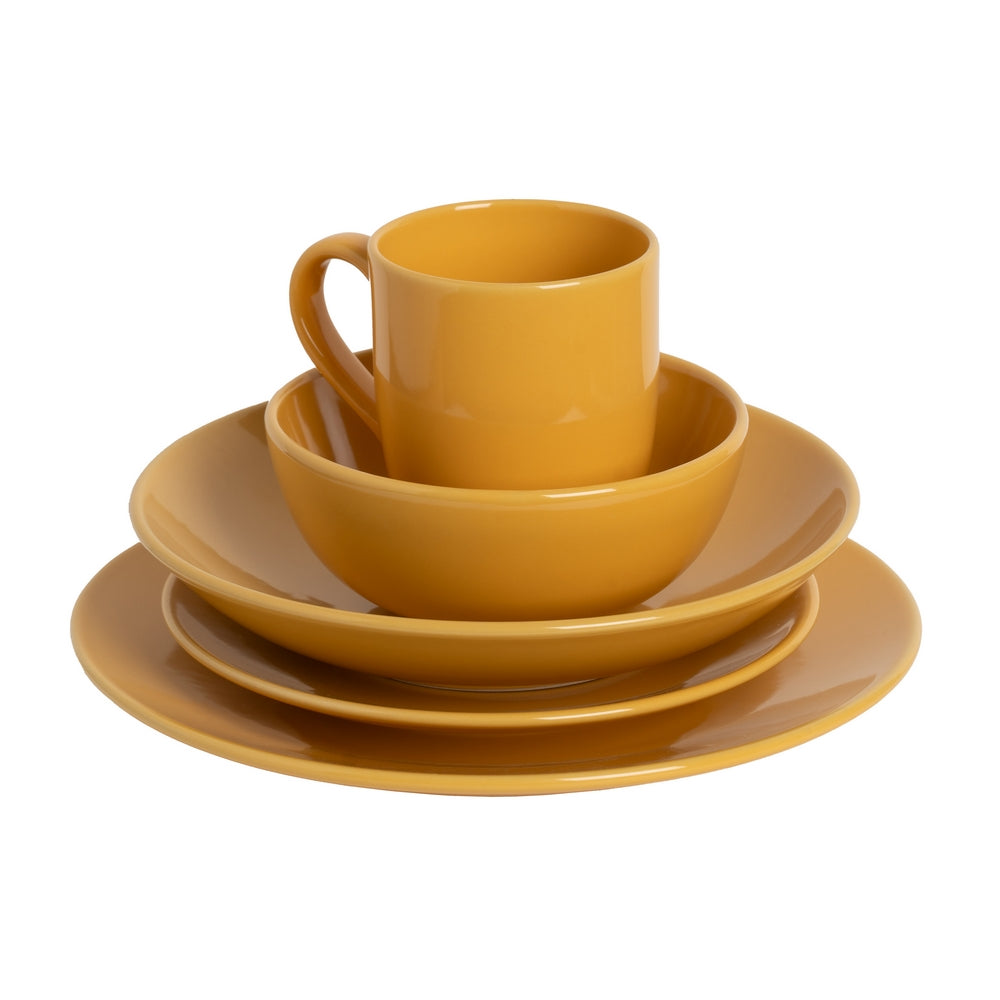 PLATO LLANO MOSTAZA STONEWARE COCINA 26 X 26 X 3 CM