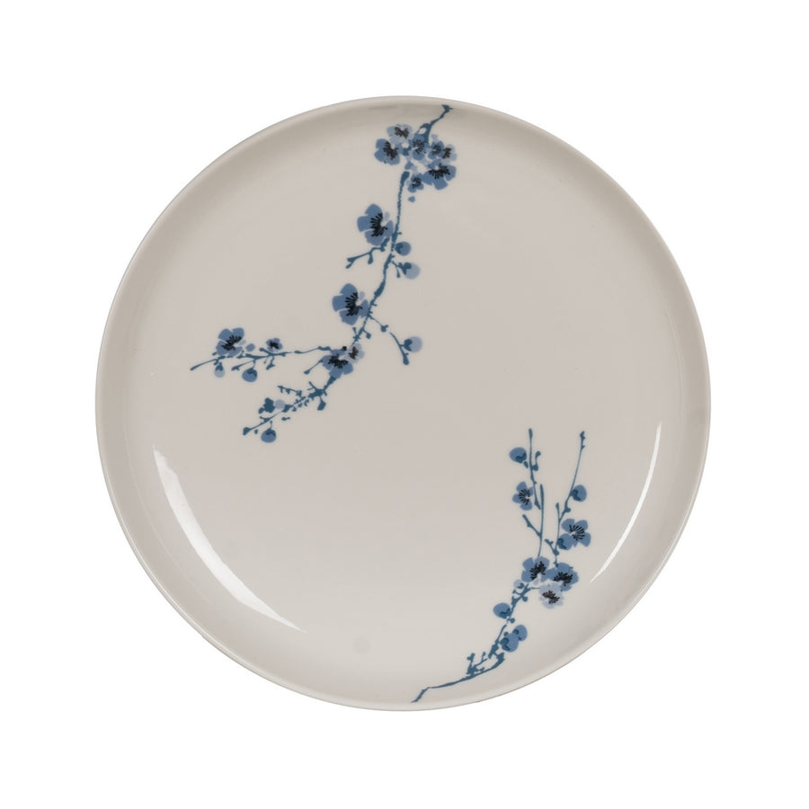 ORIENTAL DESSERT PLATE WHITE-BLUE 19 X 19 X 2.50 CM