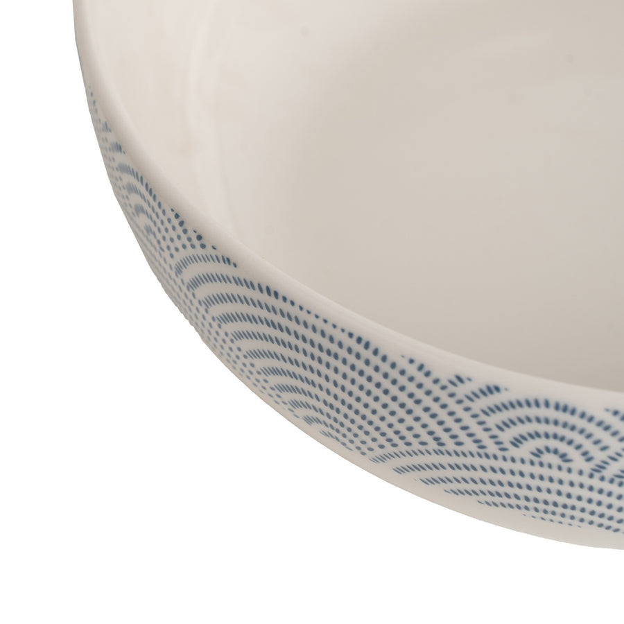 PLATO HONDO ORIENTAL BLANCO-AZUL 18,50 X 18,50 X 6 CM