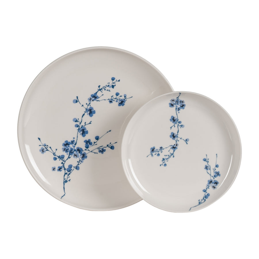 WHITE-BLUE ORIENTAL FLAT PLATE 26.50 X 26.50 CM