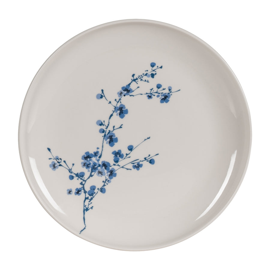 WHITE-BLUE ORIENTAL FLAT PLATE 26.50 X 26.50 CM